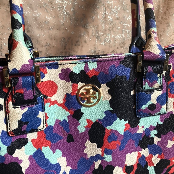 RARE TORY BURCH FLORAL PRINT LEATHER HANDBAG!! - Picture 2 of 8